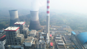 4K航拍现代工业工厂环境污染52秒视频
