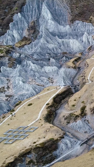 甘孜藏族自治州墨石公园航拍地质奇观21秒视频