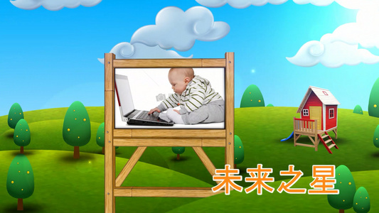 欢乐小岛儿童卡通相册PRcs6模板视频