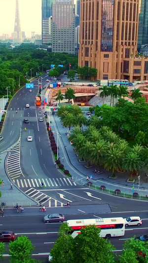 广州城市街道航拍广州城市宣传片9秒视频