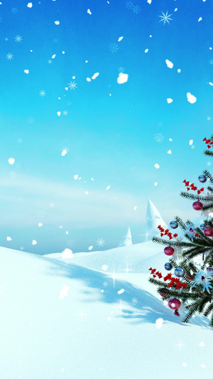 唯美的圣诞节冰雪背景素材圣诞老人30秒视频