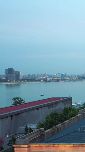 航拍城市风光夜景武汉地标江汉关钟楼灯光素材绚丽灯光34秒视频