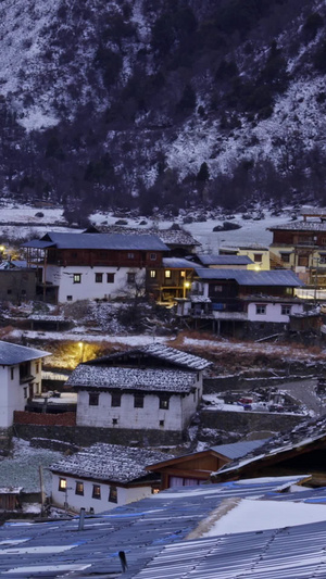 梅里雪山雨崩村延时香格里拉7秒视频