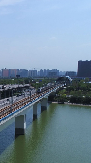 西安地铁4号线航拍广运桥42秒视频