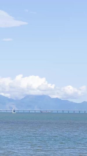 5k素材延时摄影广东珠海海景城市风光12秒视频