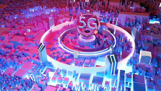 3d立体科技风5G网络场景动画视频