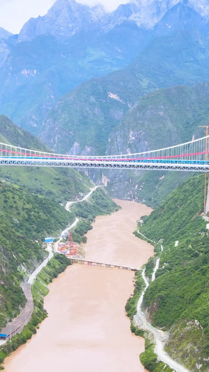 航拍云南金沙江大桥中国基建云南航拍61秒视频