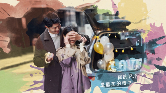520优雅水彩水墨婚礼相册展示AECC2015模板视频