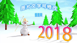 冬季雪地雪人圣诞节祝贺AE模板cc201412秒视频
