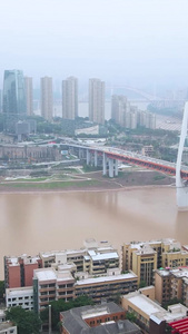 航拍重庆大桥cbd视频