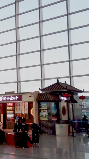 拍摄石家庄正定国际机场候机大厅候机厅48秒视频