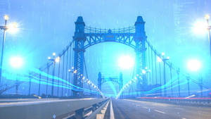 动态大气蓝色科技感城市光线穿梭视频背景元素10秒视频