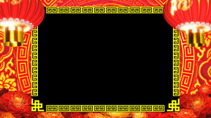 大红牡丹边框透明通道背景视频20秒视频