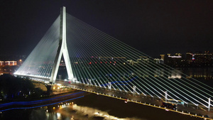 航拍福建福州三县洲大桥夜景灯光19秒视频