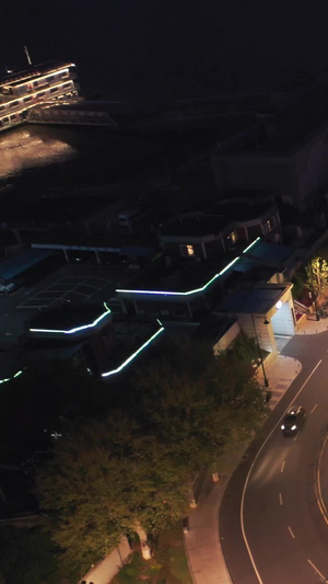 航拍风光城市武汉地标江汉关钟楼夜景灯光素材城市风光25秒视频