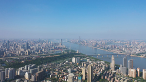 高空航拍武汉城市宣传地标风景4k素材23秒视频