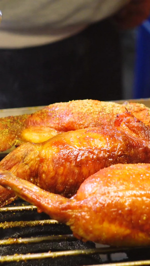 城市美食街中式美食小吃鸡翅包饭烧烤素材中式快餐41秒视频