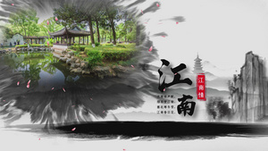 水墨中国风中国旅游城市宣传AE模板40秒视频