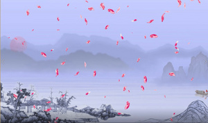 水墨风景中国风背景图20秒视频