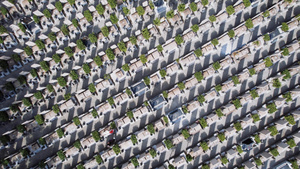 墓地墓园清明节缅怀先烈祭祖4K航拍28秒视频