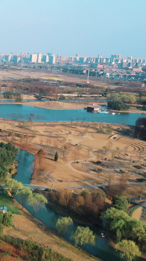 上海松江辰山植物园矿坑植物景观上海城市素材航拍52秒视频