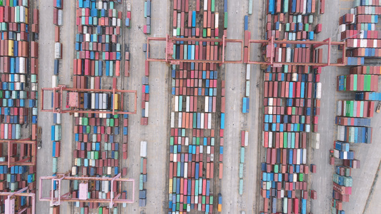 航拍港口码头集装箱货物4k工业素材视频