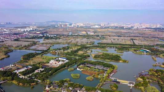 4K航拍沙家浜风景区 视频