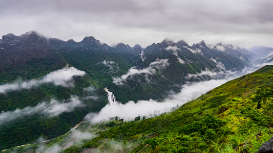 唯美延时山河峰沟云海4k素材[慢动作]视频