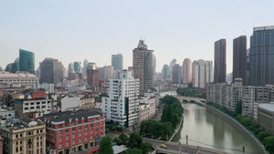 上海苏州河两岸建筑58秒视频