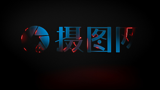 大气霓虹灯闪速描边Logo展示AECC2017模板视频