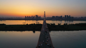 4K武汉城市建筑白沙洲大桥航拍实拍视频21秒视频