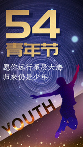 54青年节星空竖版视频海报视频