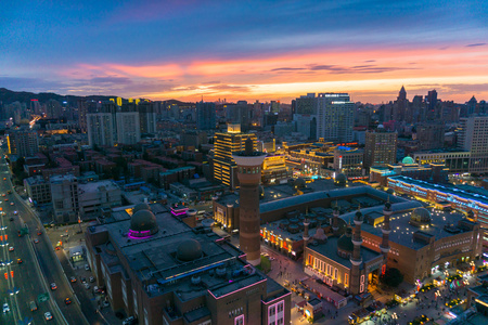 乌鲁木齐市国际大巴扎日转夜延时[昌吉州]视频