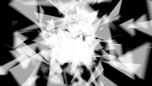 三角粒子中心扩散黑白过渡转场4秒视频