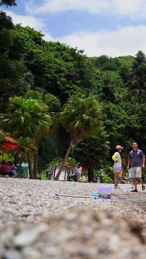 沙滩海边人物玩耍夏天玩水避暑夏天玩耍25秒视频