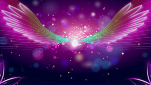 粒子梦幻翅膀动画元素合成背景20秒视频