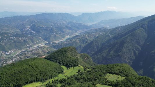 重庆奉节长江山水自然景观航拍视频