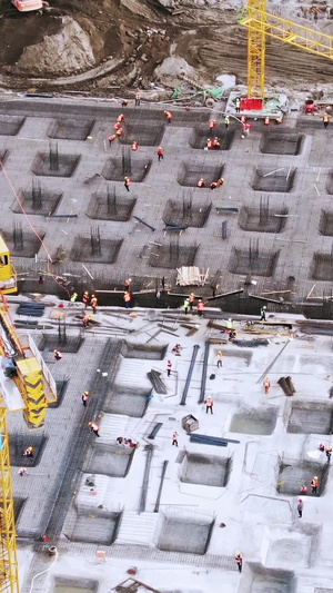 工地施工航拍中国建筑29秒视频