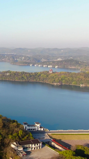 航拍5A天目湖湖光山色自然风光视频旅游景点60秒视频