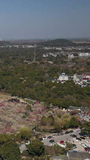 航拍苏州著名景点光福镇香雪海景区旅游景区40秒视频