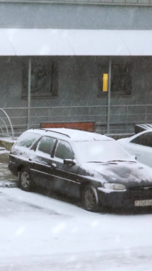 寒冬雨雪天气清晨出行汽车除雪汽车挡风玻璃11秒视频