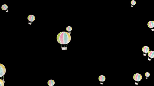 带通道热气球漂浮视频