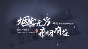 简洁大气世界无烟日国风字幕标题展示AE模板26秒视频