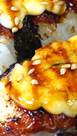烤鳗鱼饭寿司美食摄影日本料理44秒视频