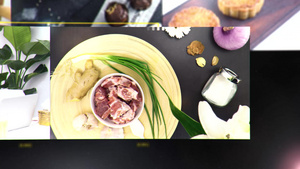 复古胶卷风格的美食菜单宣传相册16秒视频