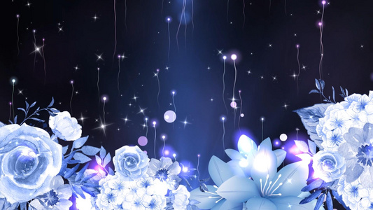 唯美梦幻花朵粒子动态背景视频素材视频