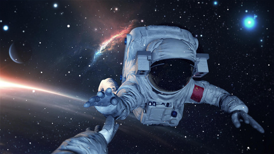 太空宇航员背景视频4k视频