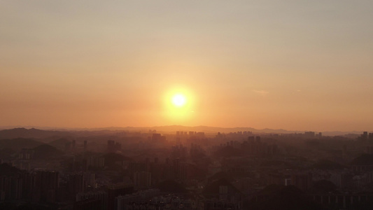 日出日落晚霞夕阳航拍视频