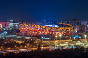 北京冬奥会国家体育场鸟巢车轨8K延时36秒视频