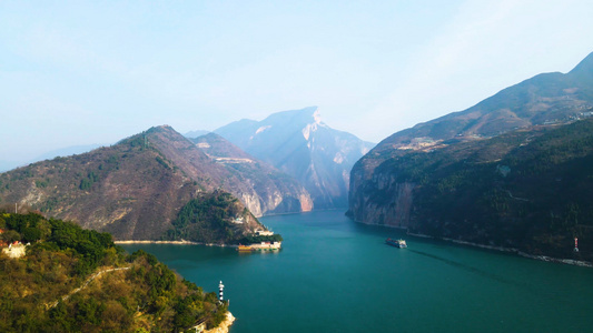 4K航拍中国长江三峡夔门风景名胜视频